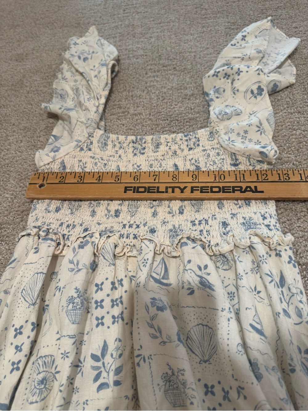 Rylee + Cru Francesca tile dress M linen blend beachy Mediterranean maxi - Picture 10 of 13